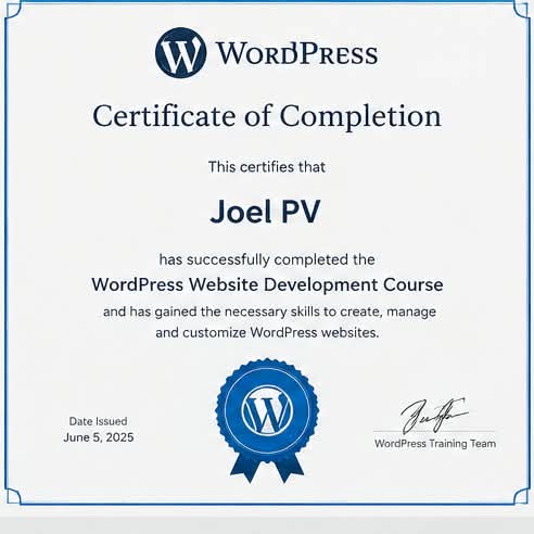 Joel PV Digital Marketing Certification
