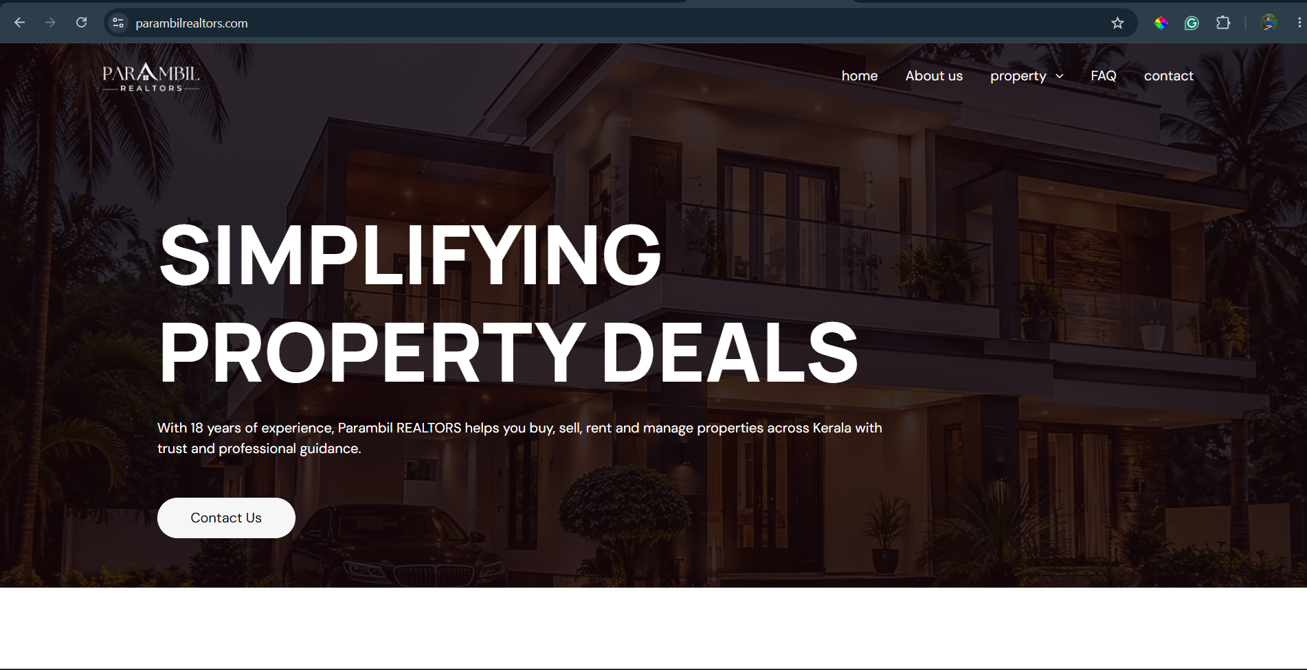 Parambil REALTORS website design project